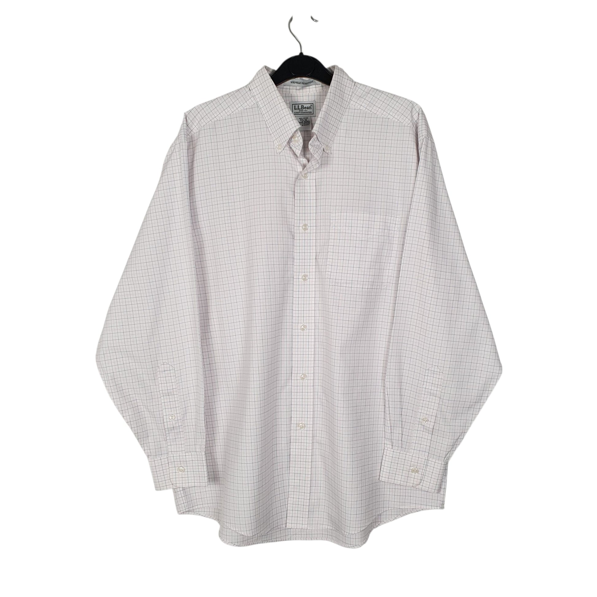 Mens White L.L.Bean  Long Sleeve Shirt