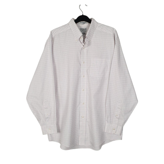 Mens White L.L.Bean  Long Sleeve Shirt