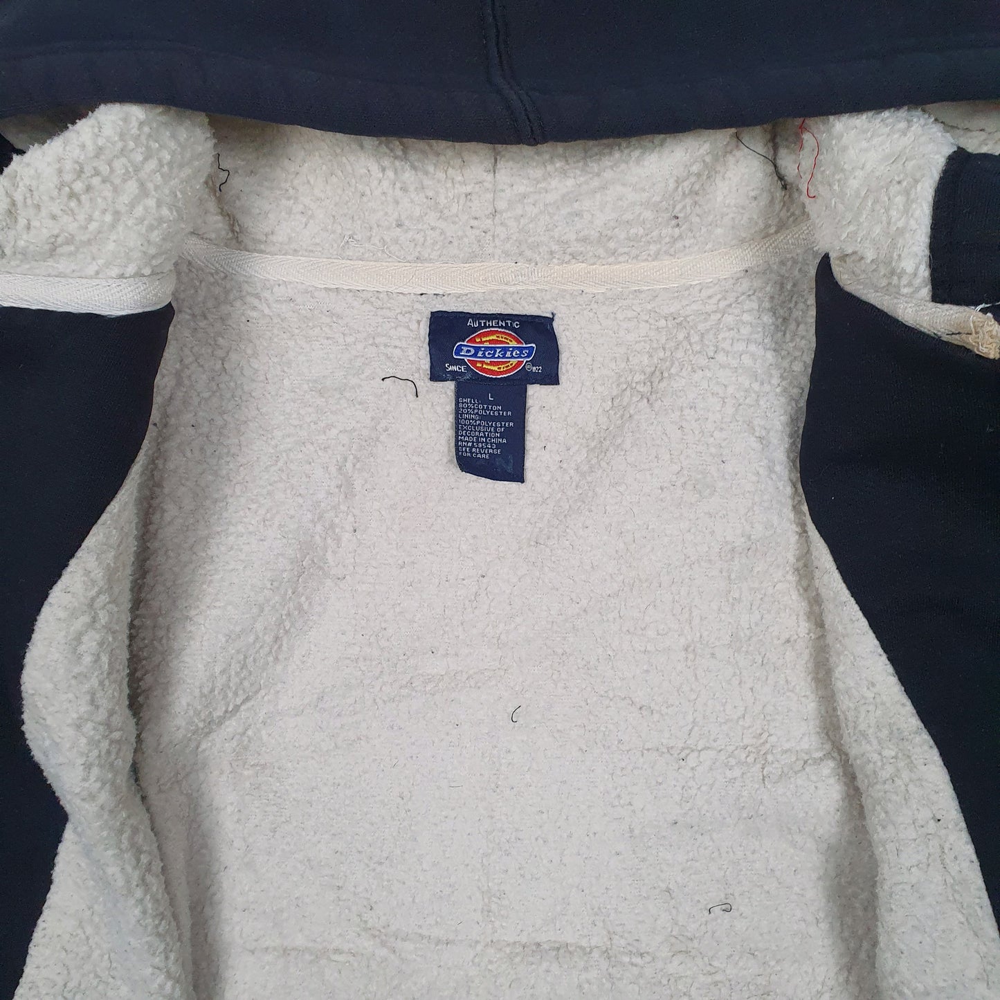 Mens Black Dickies Sherpa Lined Hoodie Full Zip Jumper