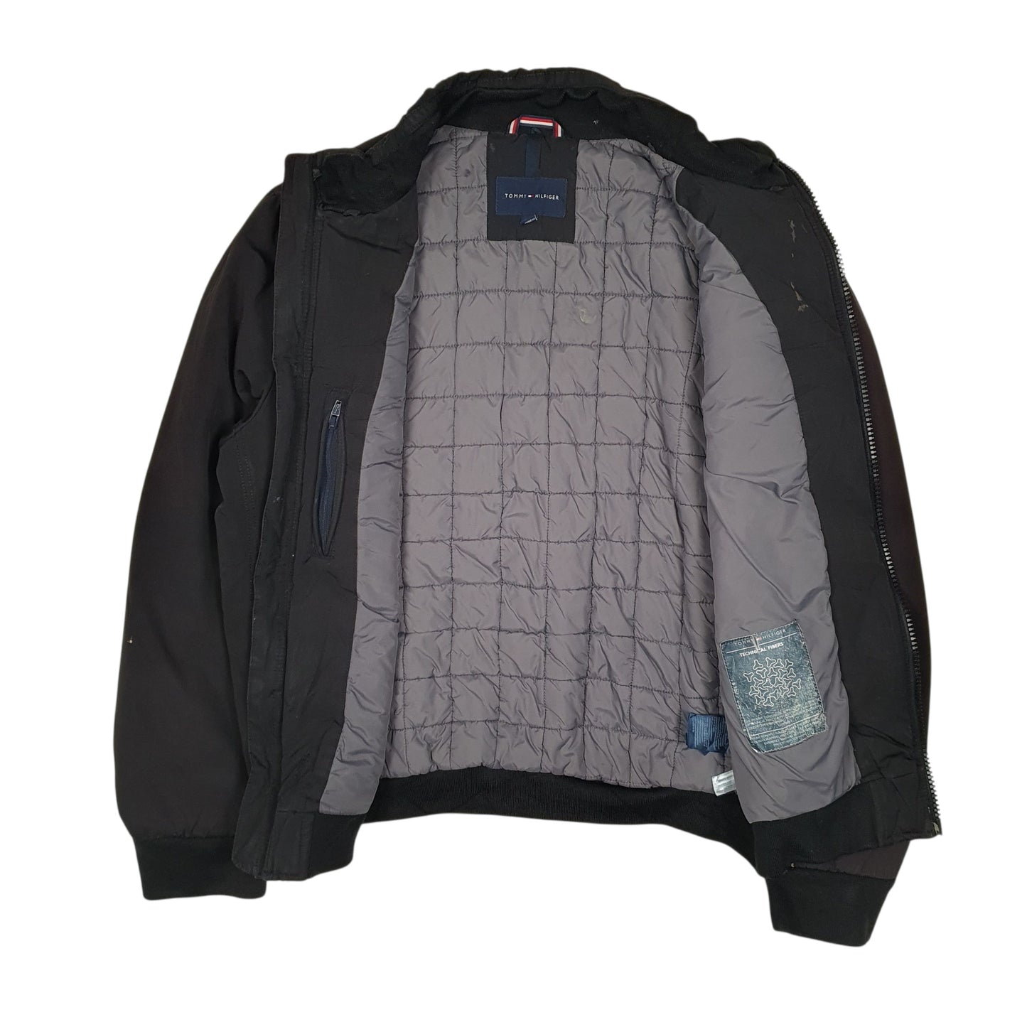 Mens Black Tommy Hilfiger Quilt Lined  Coat