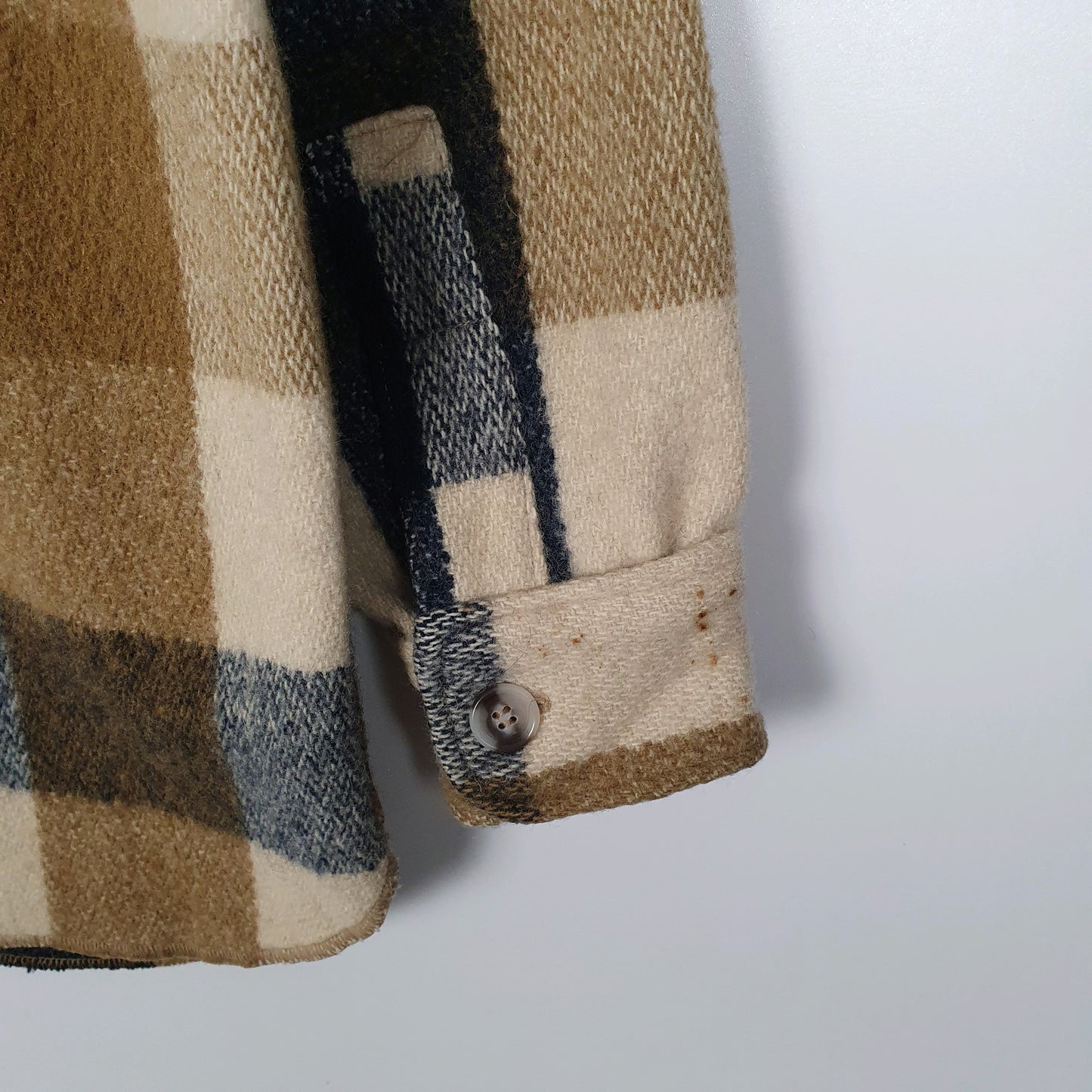 Mens Beige Woolrich Thick Shacket Jacket Vintage 1980s  Shirt