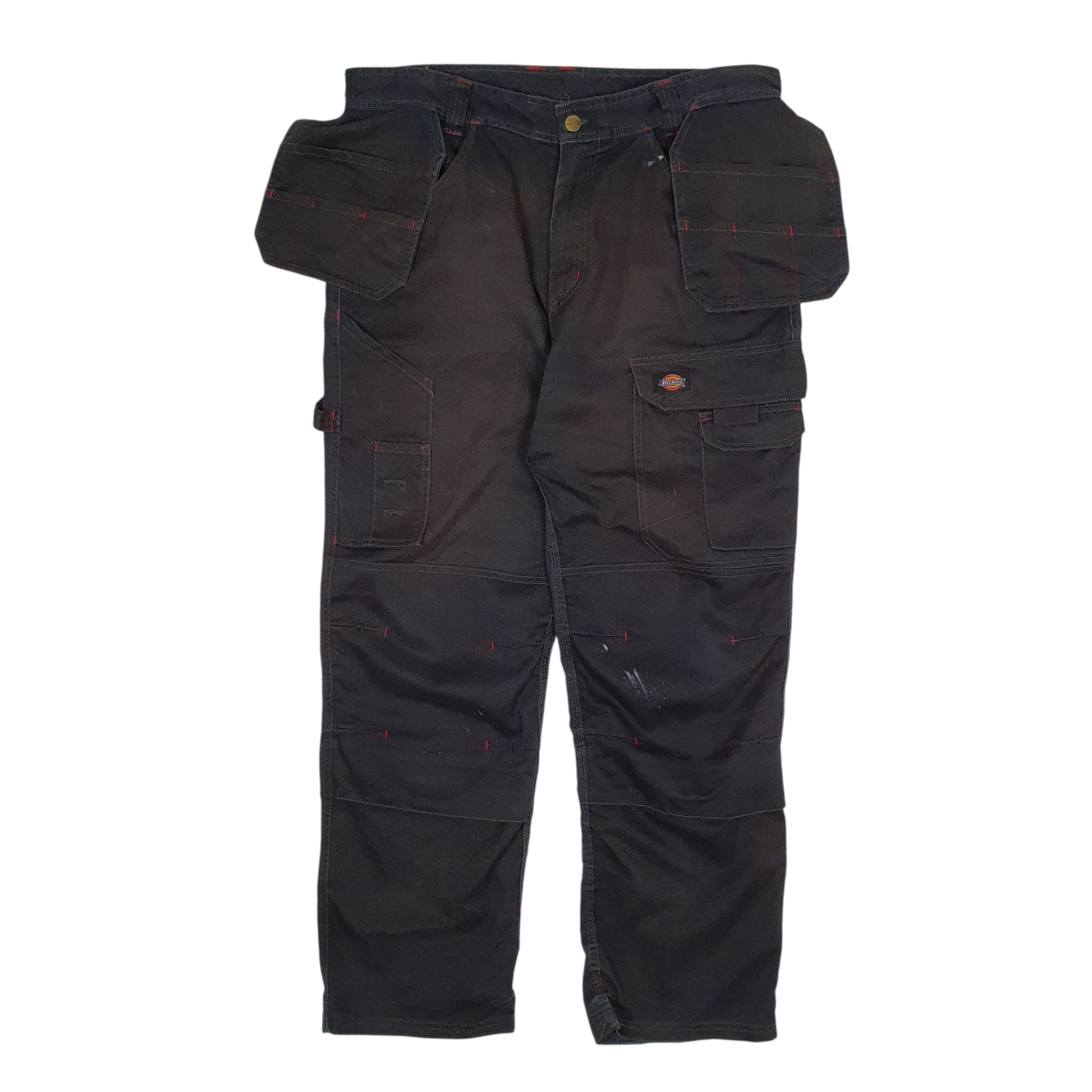 Mens Black Dickies Workwear Cargo Trousers