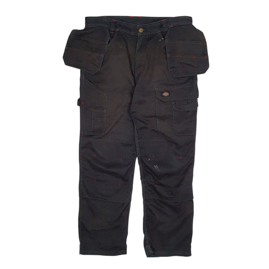 Mens Black Dickies Workwear Cargo Trousers