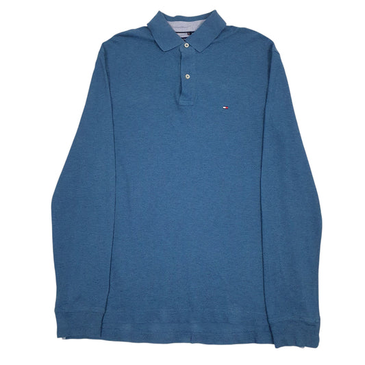 Mens Blue Tommy Hilfiger  Long Sleeve Polo Shirt