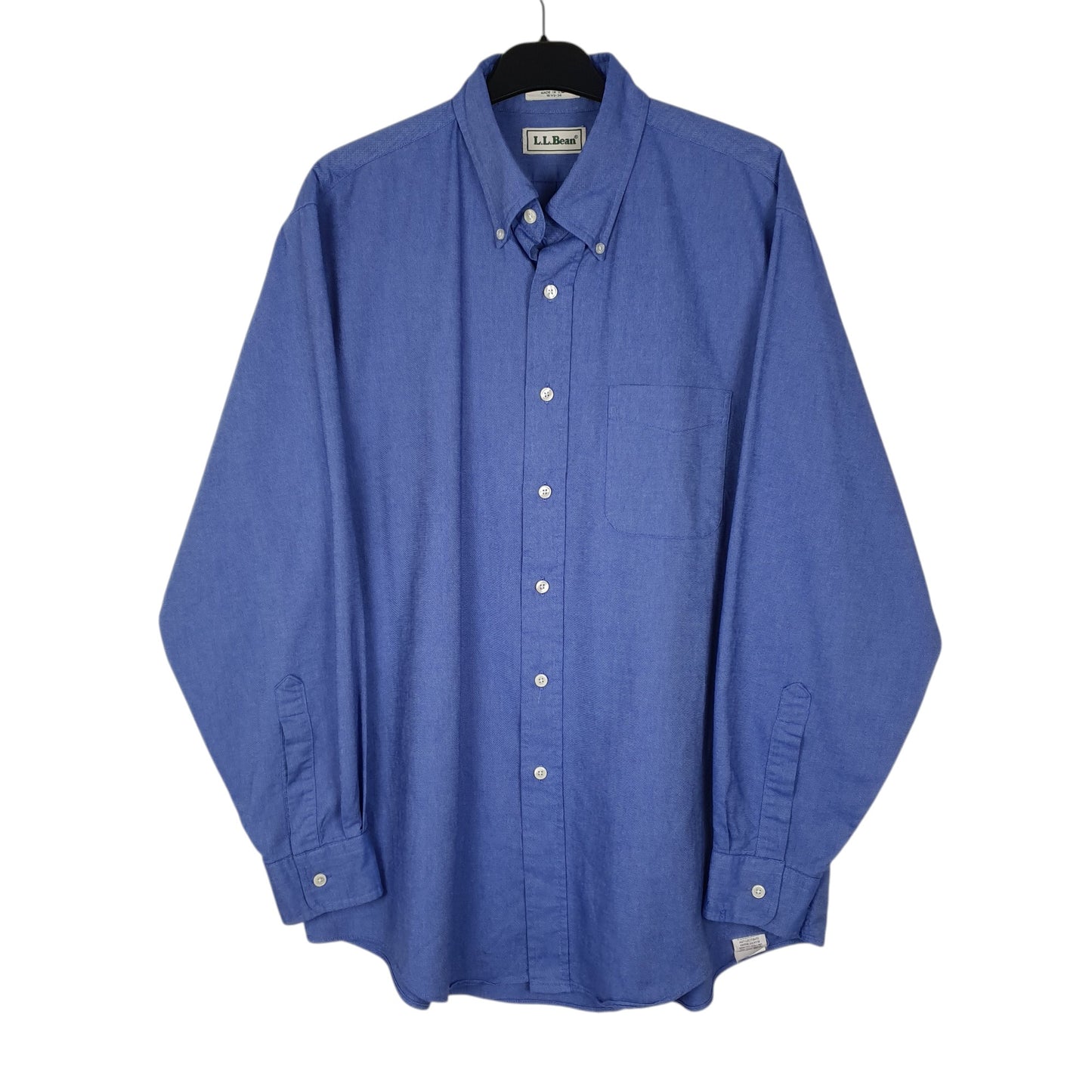 Mens Blue L.L.Bean Vintage 80s Long Sleeve Shirt