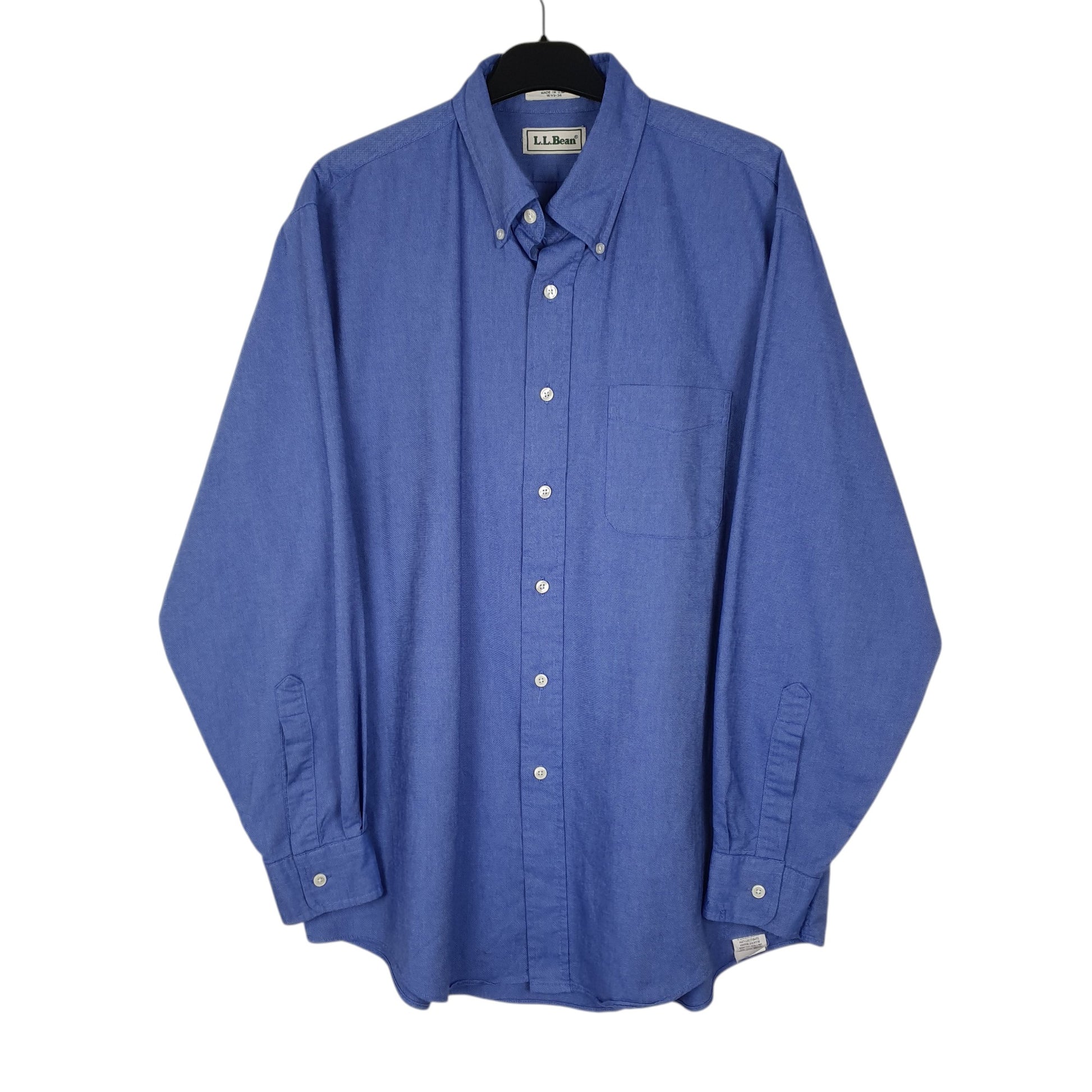 Mens Blue L.L.Bean Vintage 80s Long Sleeve Shirt