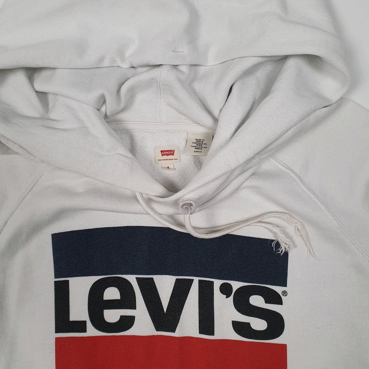 Mens White Levis  Hoodie Jumper