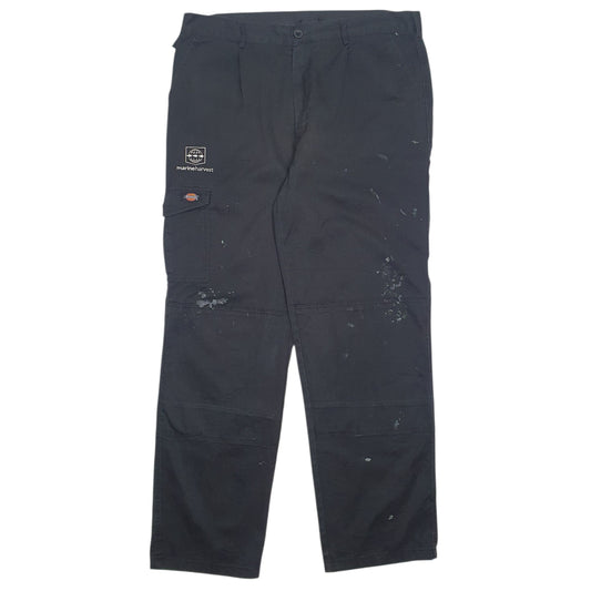 Mens Black Dickies Workwear Carpenter Trousers