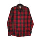 Mens Red L.L.Bean Thick Plaid Flannel Long Sleeve Shirt