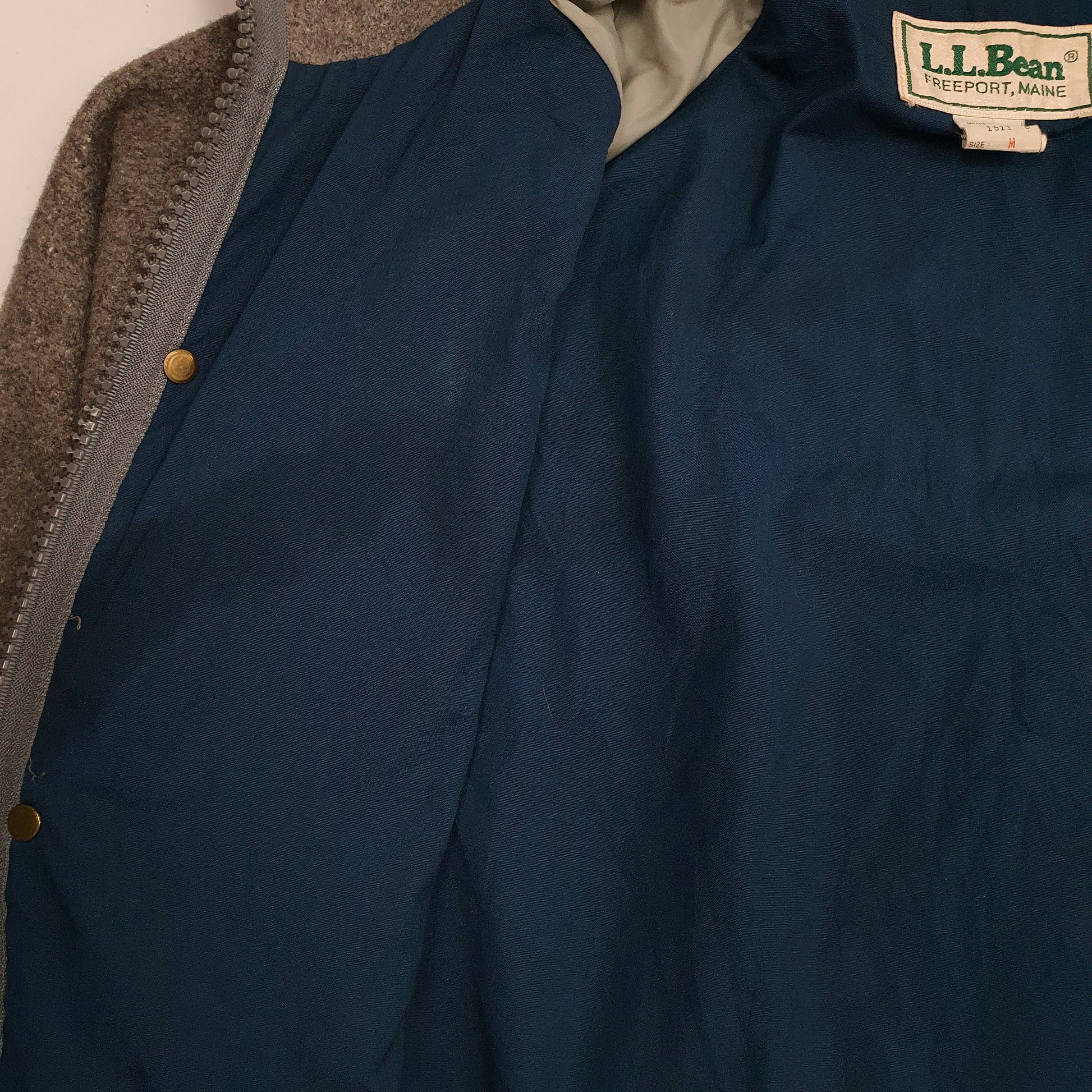 Mens Grey L.L.Bean Vintage 1980s Field  Coat