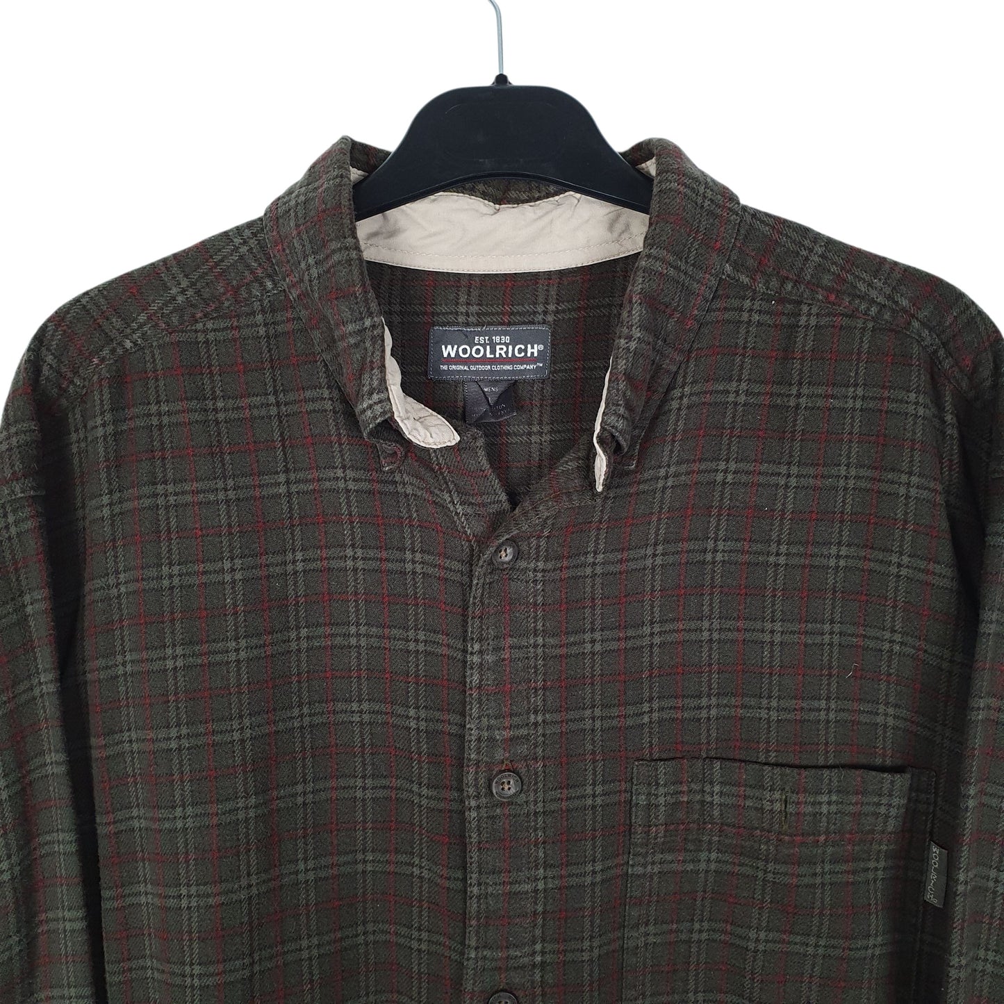 Mens Green Woolrich Thick Flannel  Shirt