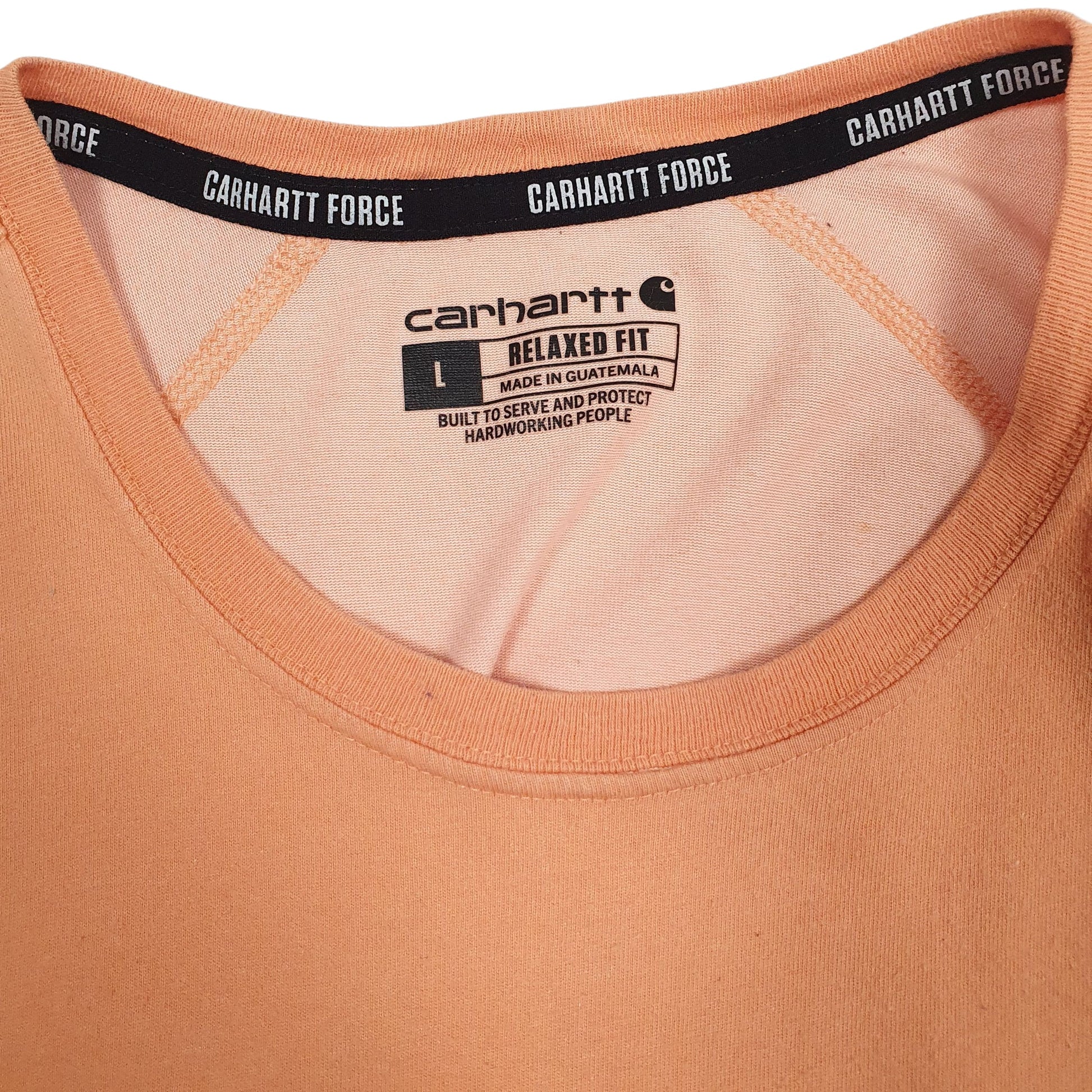 Mens Orange Carhartt Spellout  T Shirt