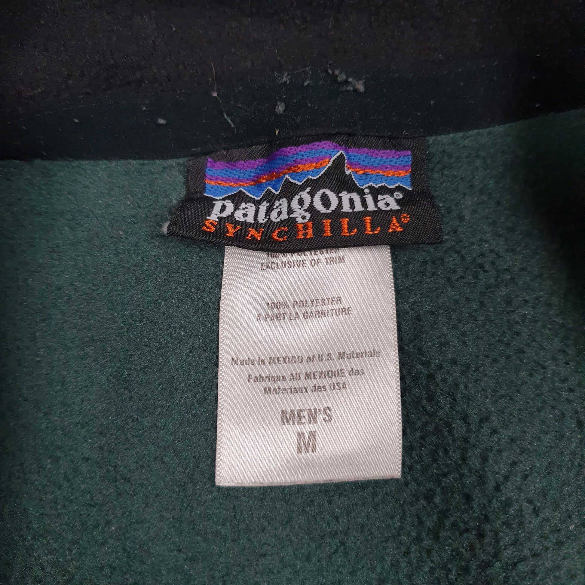 Mens Green Patagonia Synchilla Quarter Zip Jumper