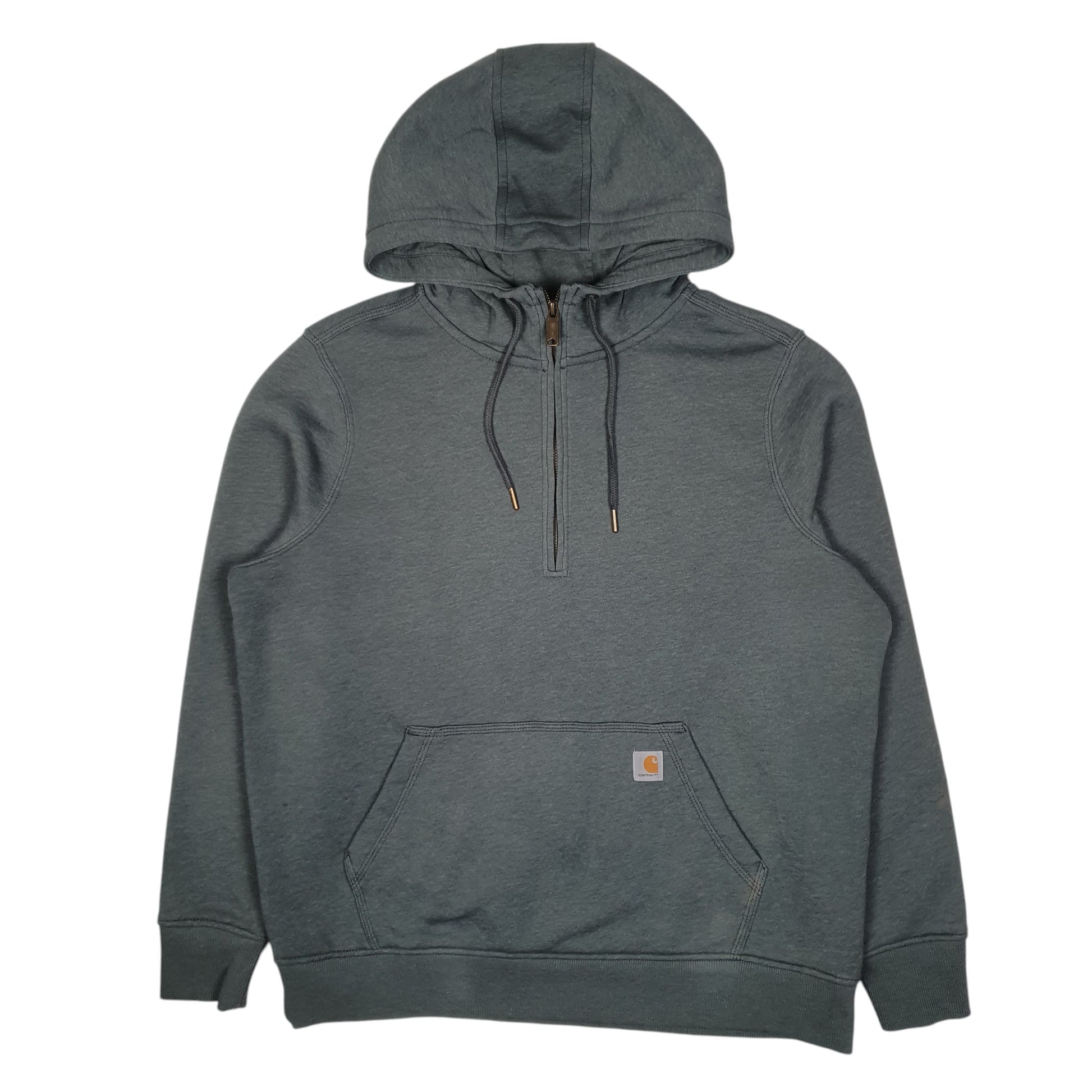Womens Grey Carhartt Quarter Zip Hoodie Jumper