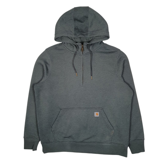 Womens Grey Carhartt Quarter Zip Hoodie Jumper