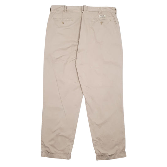 Mens Beige Polo Ralph Lauren Hammond Pant 90s Pleated  Trousers
