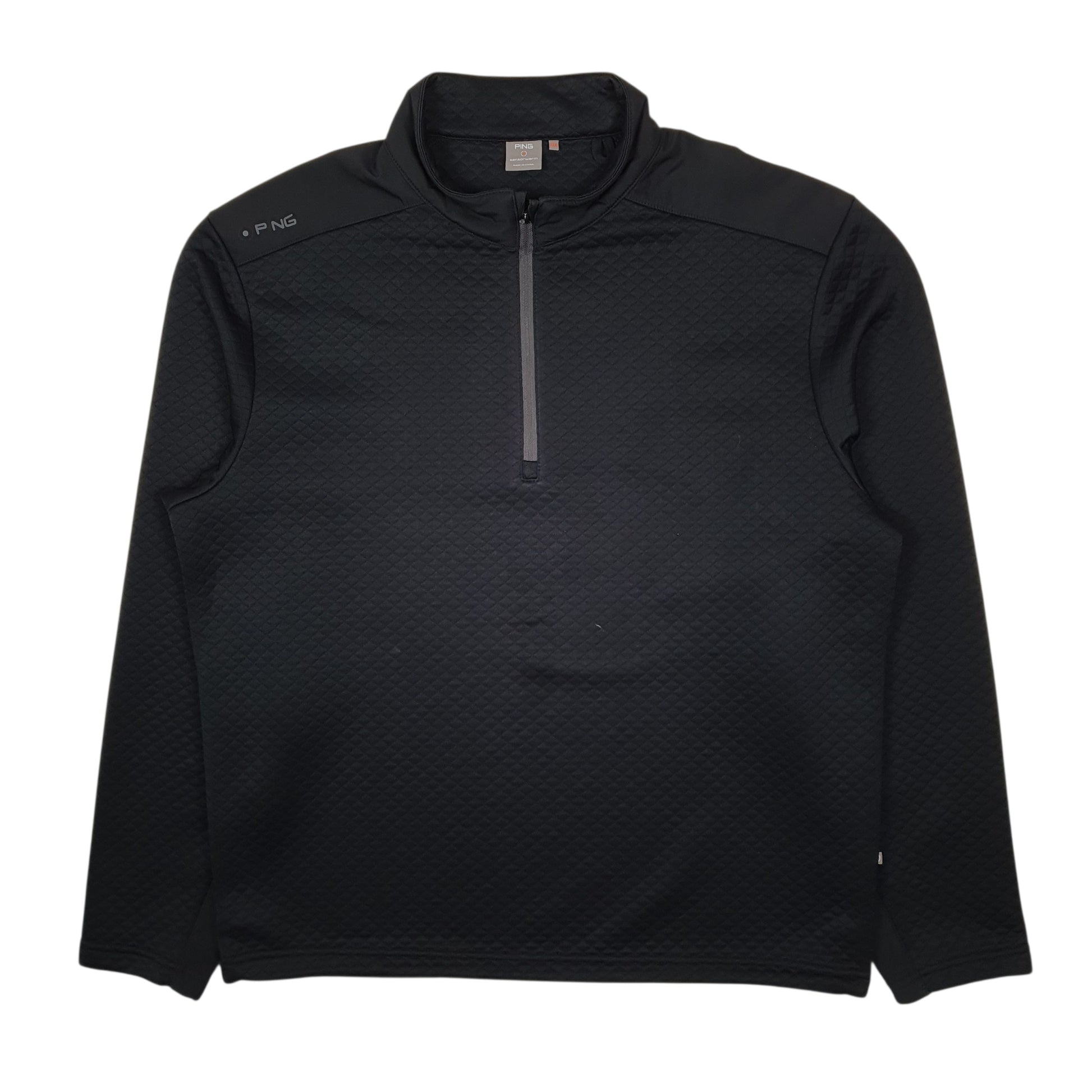 Mens Black Pink Golf Quarter Zip Jumper