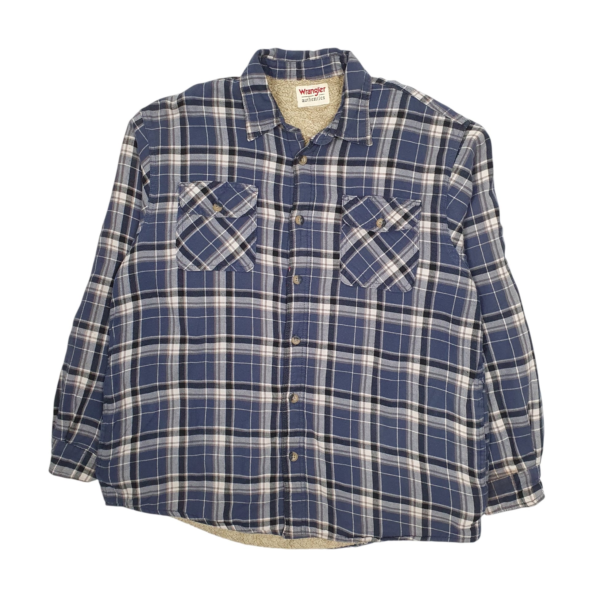 Mens Blue Wrangler Sherpa Lined  Coat