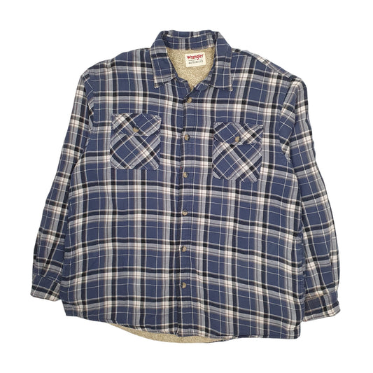 Mens Blue Wrangler Sherpa Lined  Coat