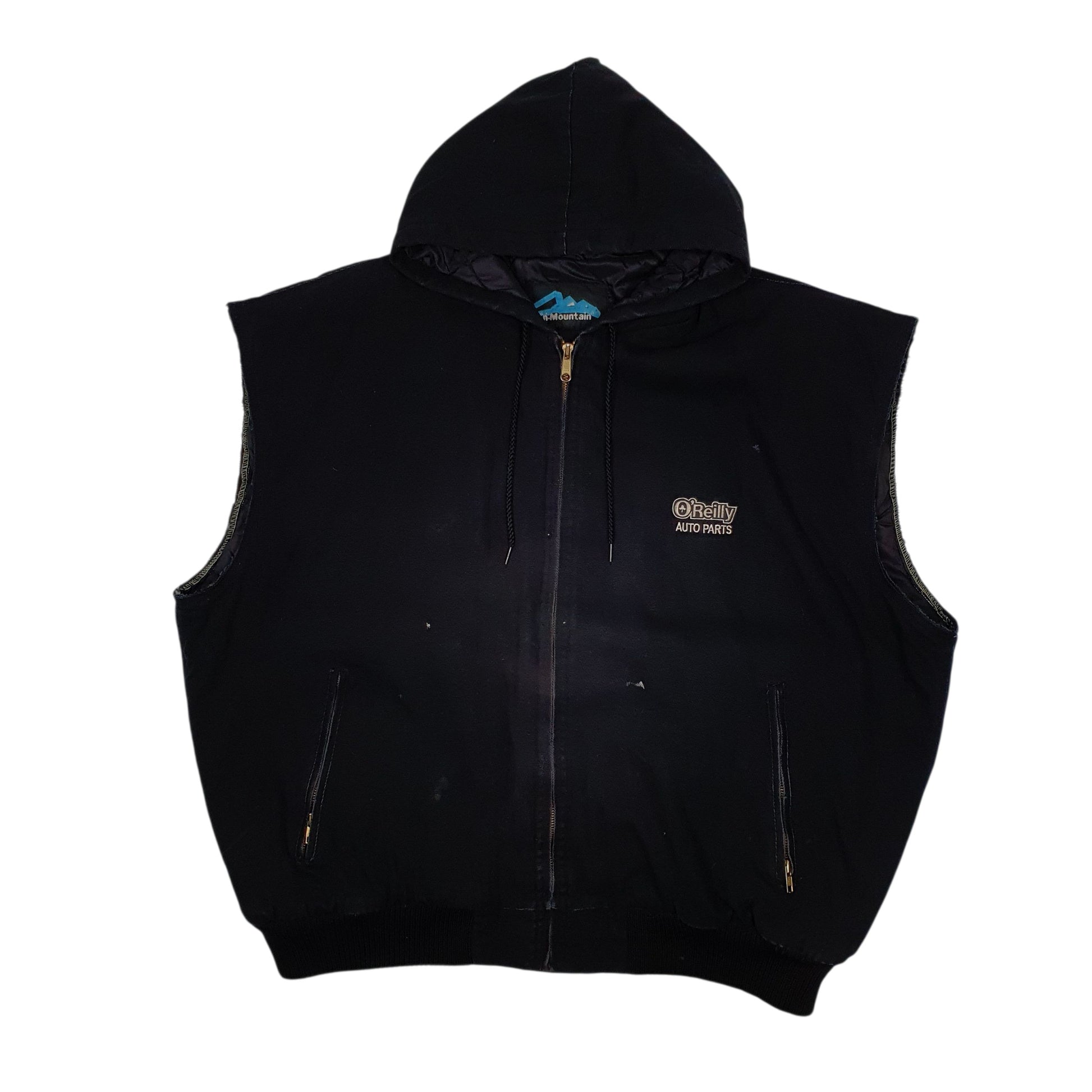 Mens Black Tri-Mountain Active Hoodie Gilet Vest  Coat