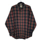 Mens Navy L.L.Bean Thick Flannel Plaid Long Sleeve Shirt