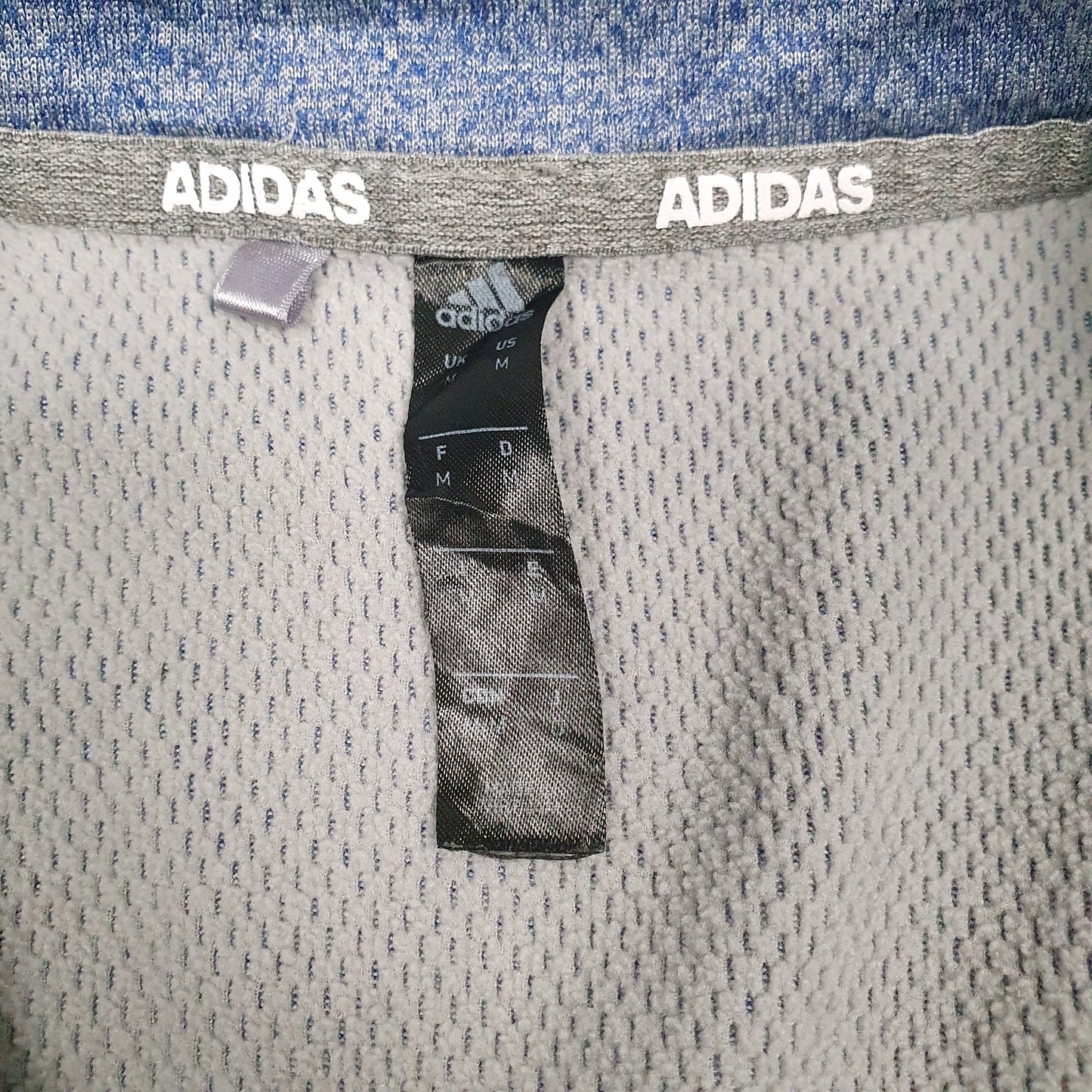 Mens Blue Adidas  Quarter Zip Jumper