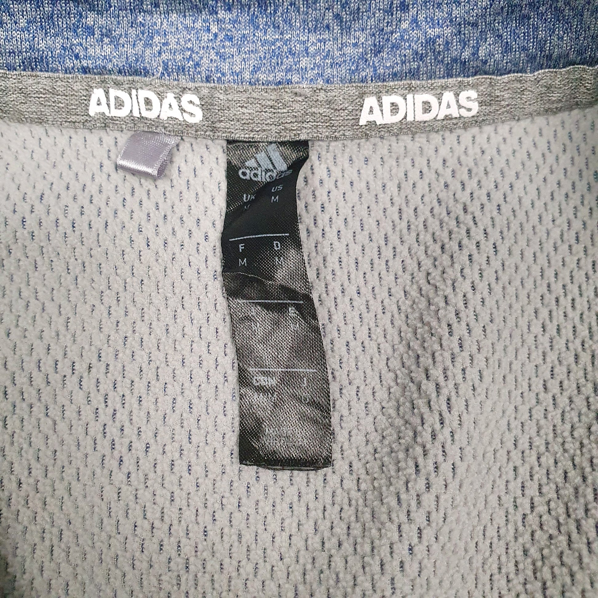 Mens Blue Adidas  Quarter Zip Jumper