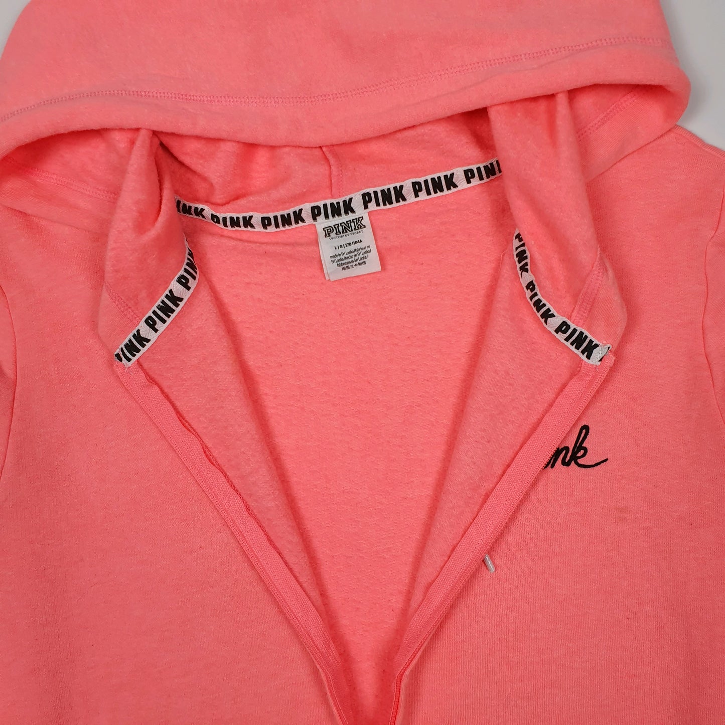 Womens Pink Victorias Secret Pink Hoodie Full Zip Jumper