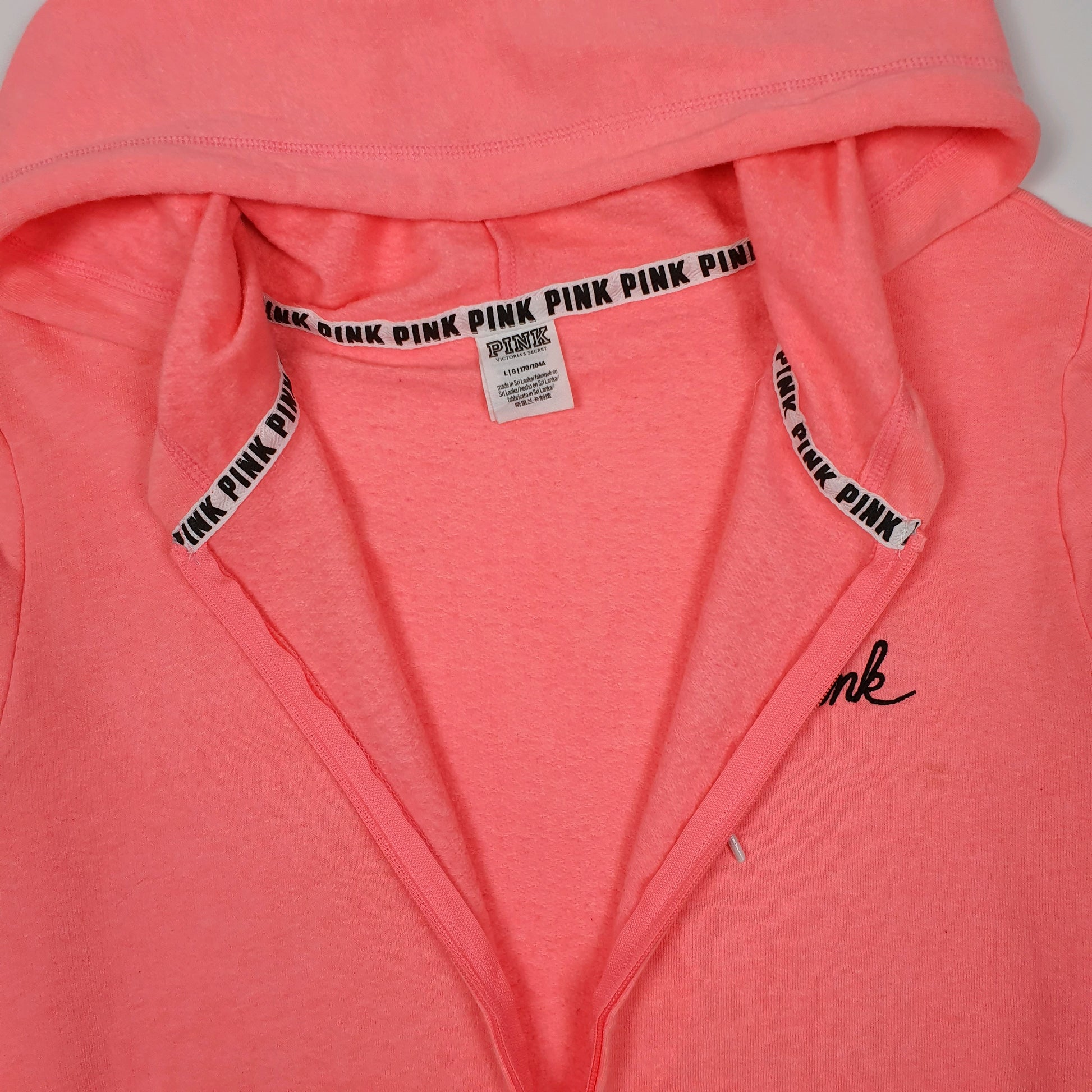 Womens Pink Victorias Secret Pink Hoodie Full Zip Jumper