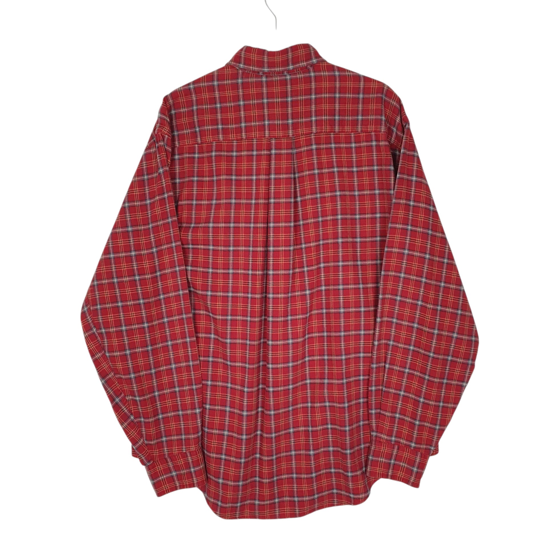 Mens Red L.L.Bean Vintage 90s Plaid  Shirt