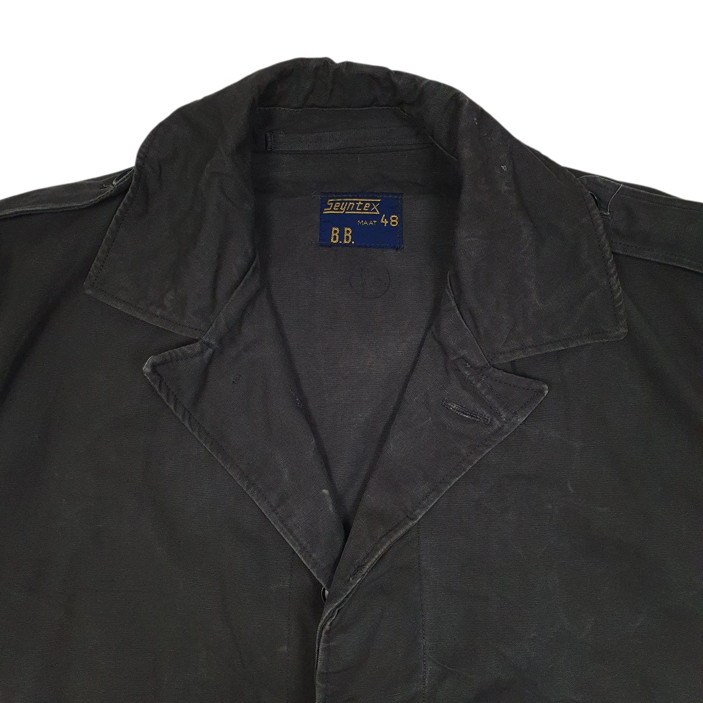 Mens Grey Seyntex Dutch Civil Defense Vintage 1960s Military  Coat