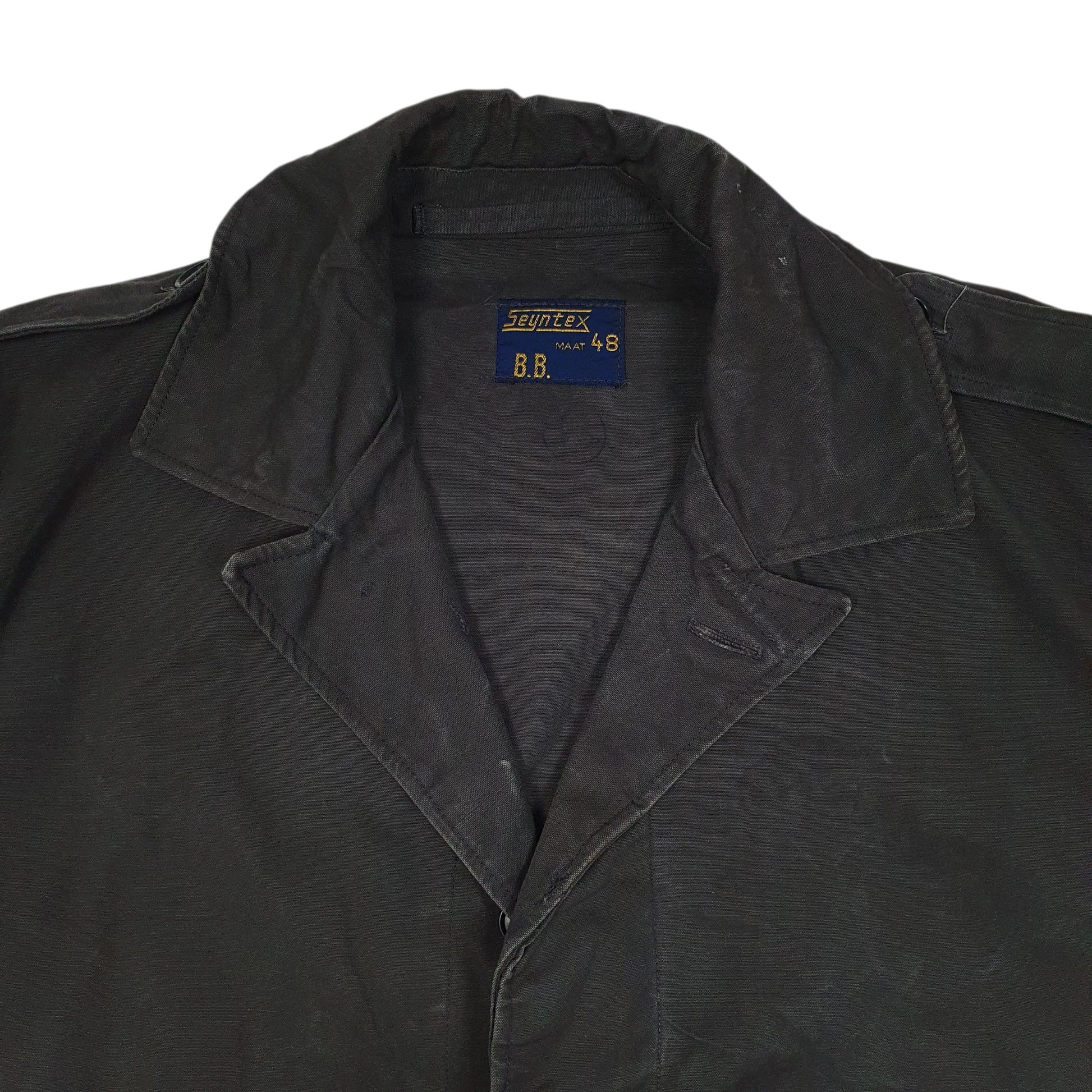 Mens Grey Seyntex Dutch Civil Defense Vintage 1960s Military  Coat