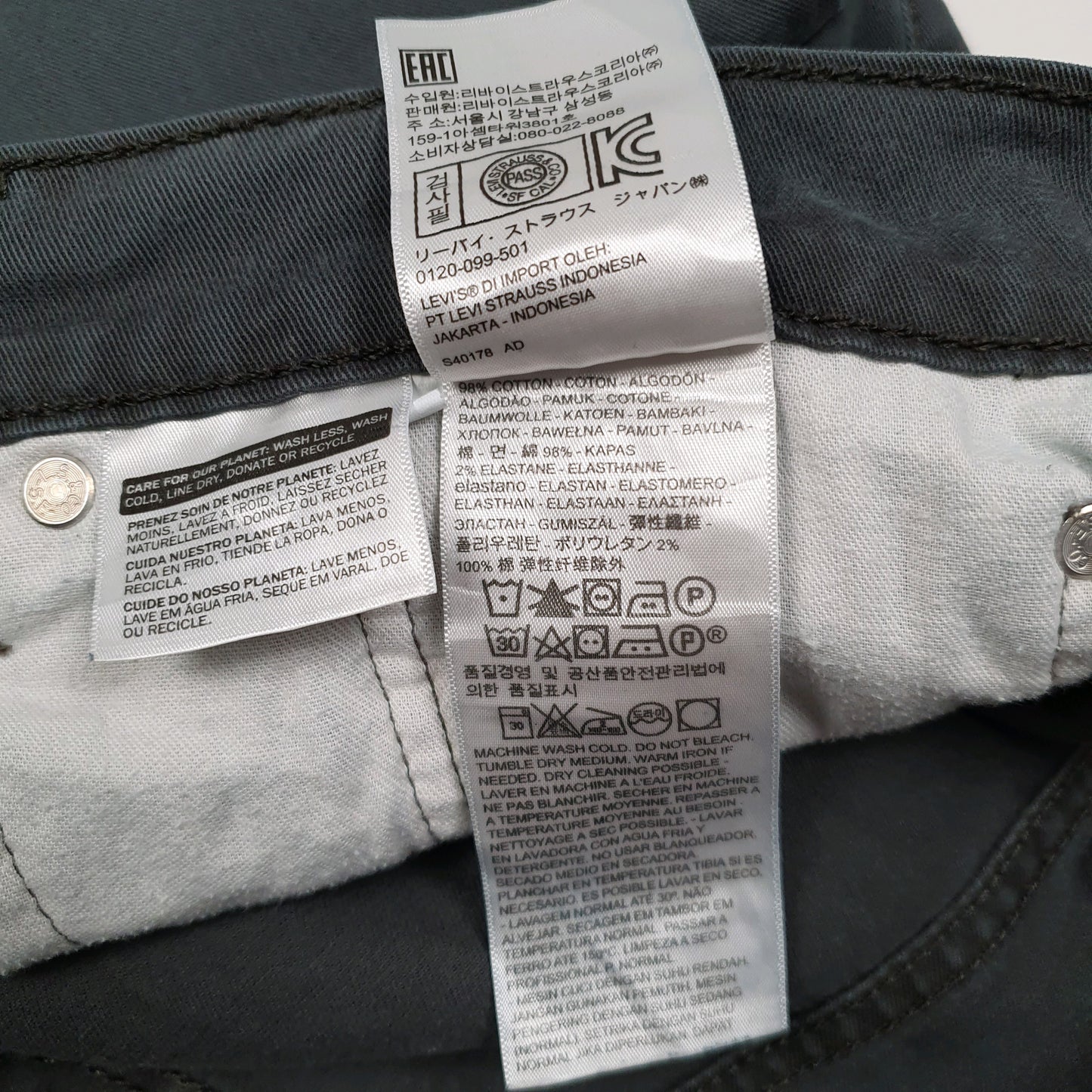 Mens Grey Levis 502 Slim  Trousers
