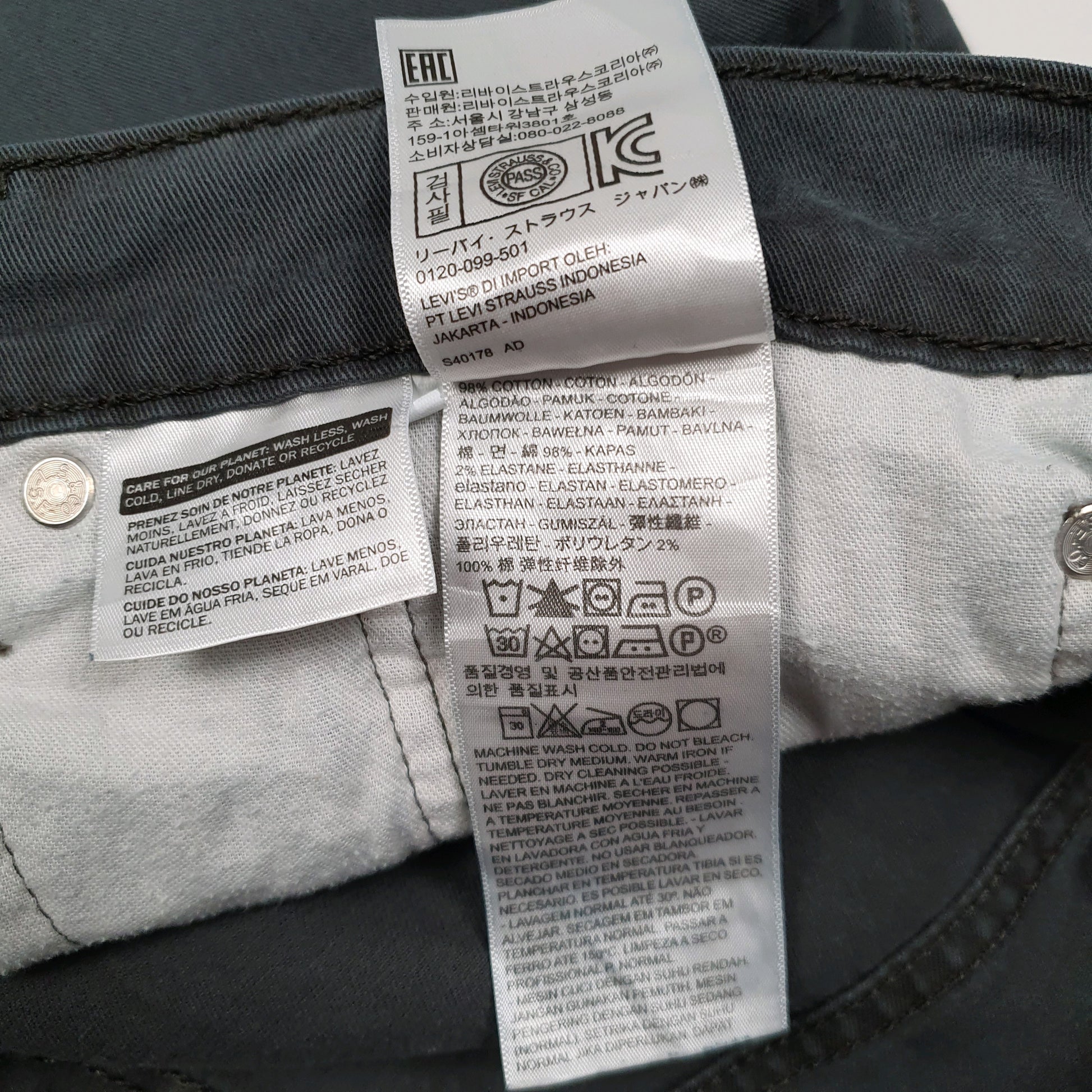 Mens Grey Levis 502 Slim  Trousers