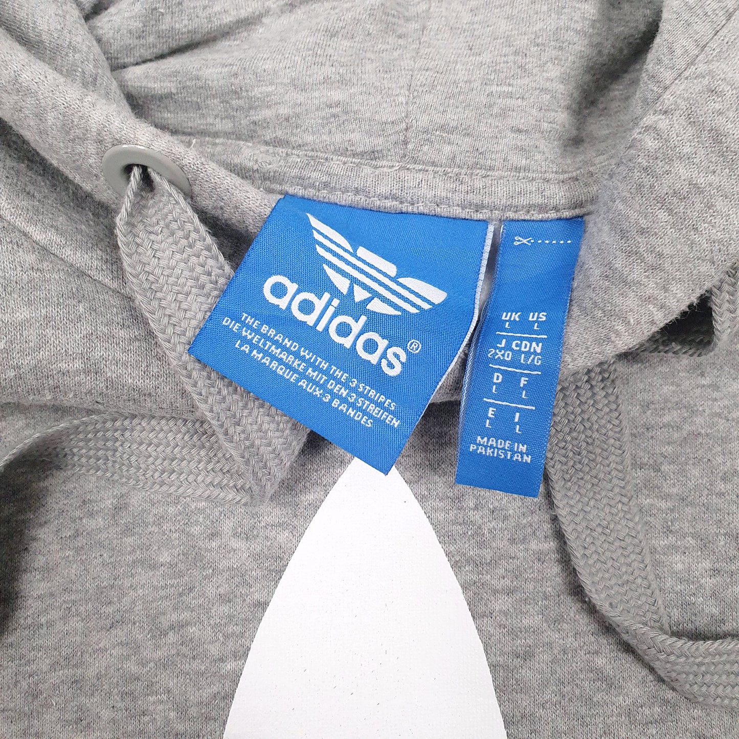 Mens Grey Adidas Spellout Hoodie Jumper