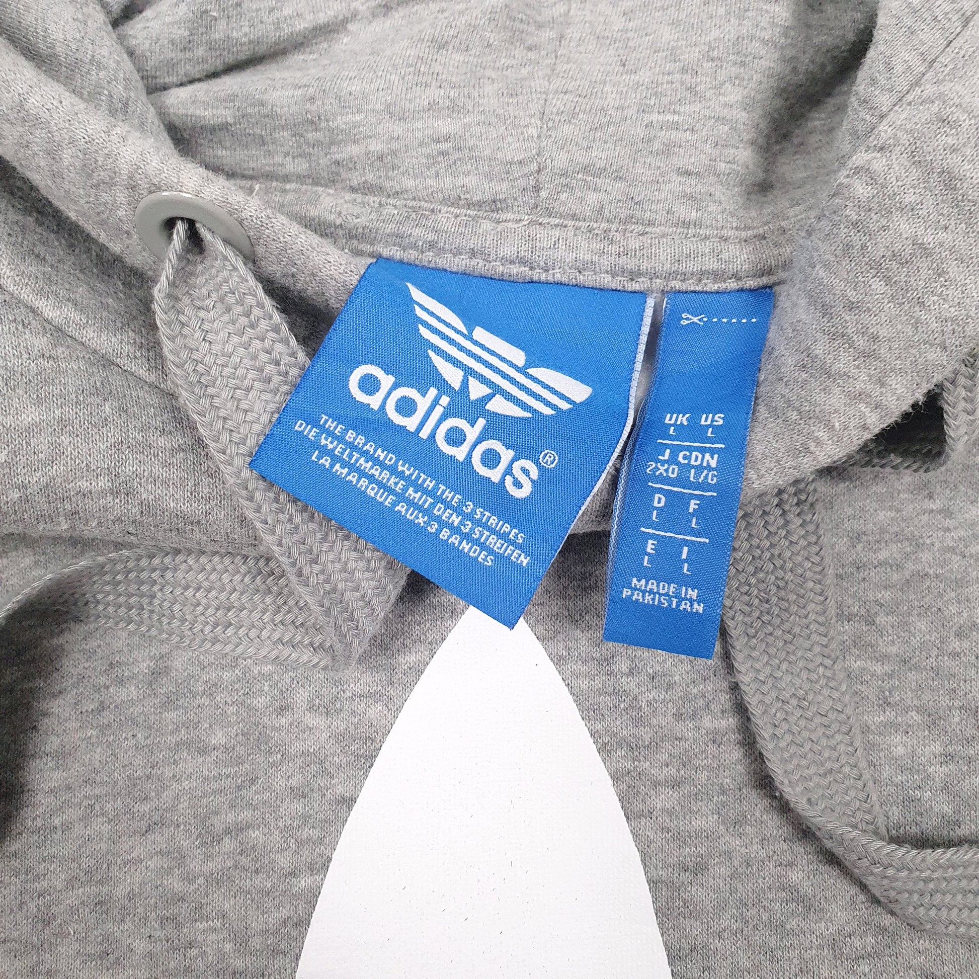 Mens Grey Adidas Spellout Hoodie Jumper