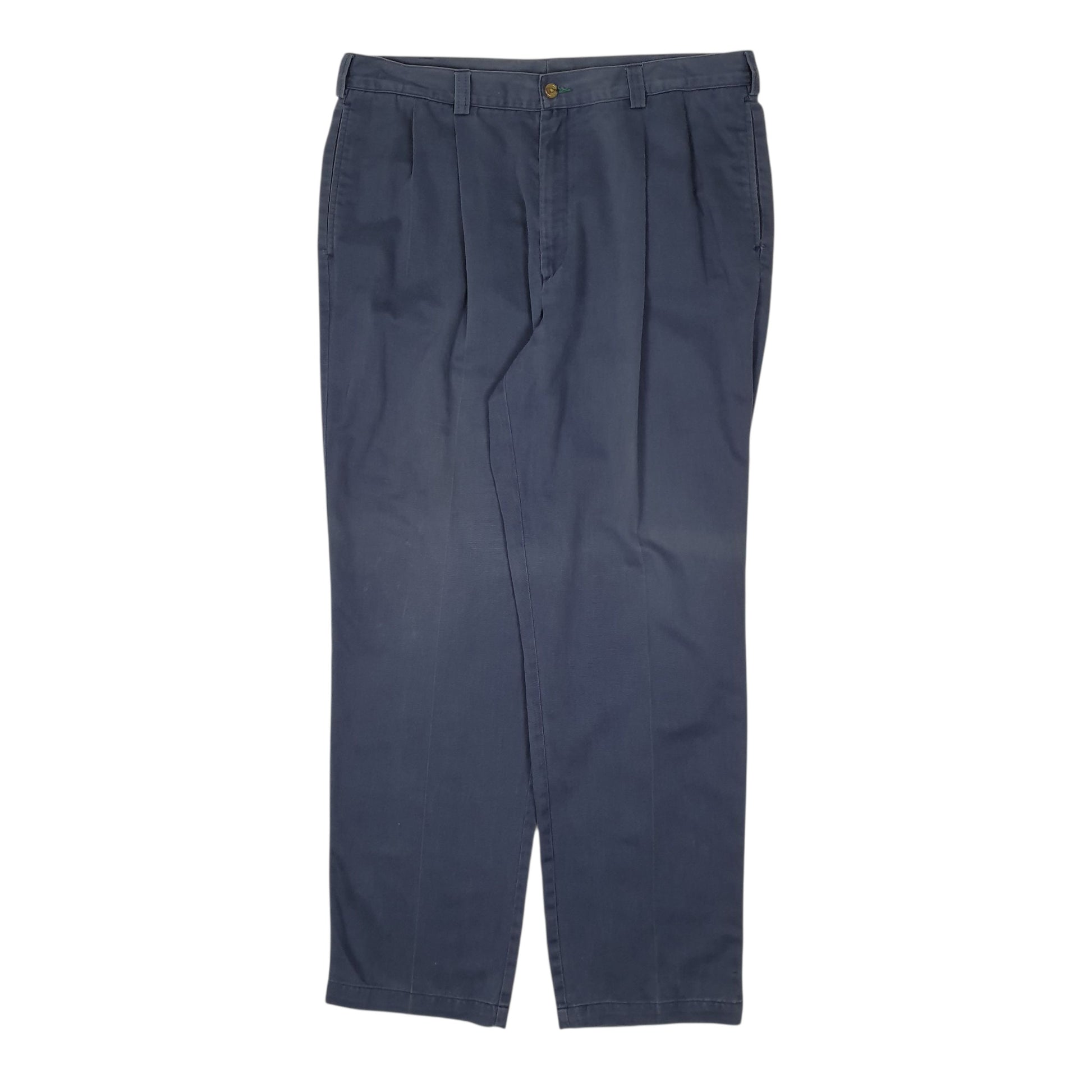 Mens Navy Tommy Hilfiger Vintage 2000s Double Pleated Chino Trousers