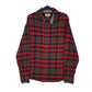 Mens Red Woolrich Thick Flannel Plaid Long Sleeve Shirt