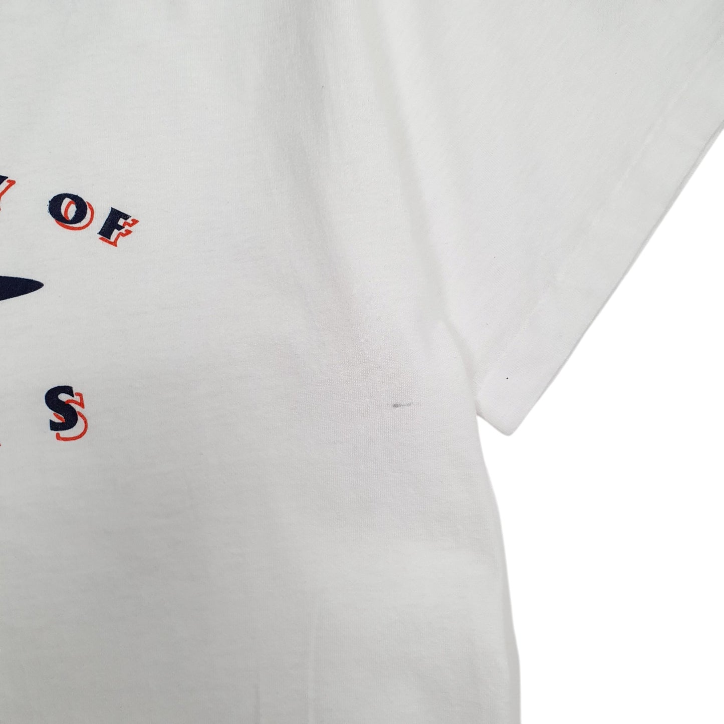 Mens White Russell Athletic Single Stitch Vintage 90s Illinois University  T Shirt