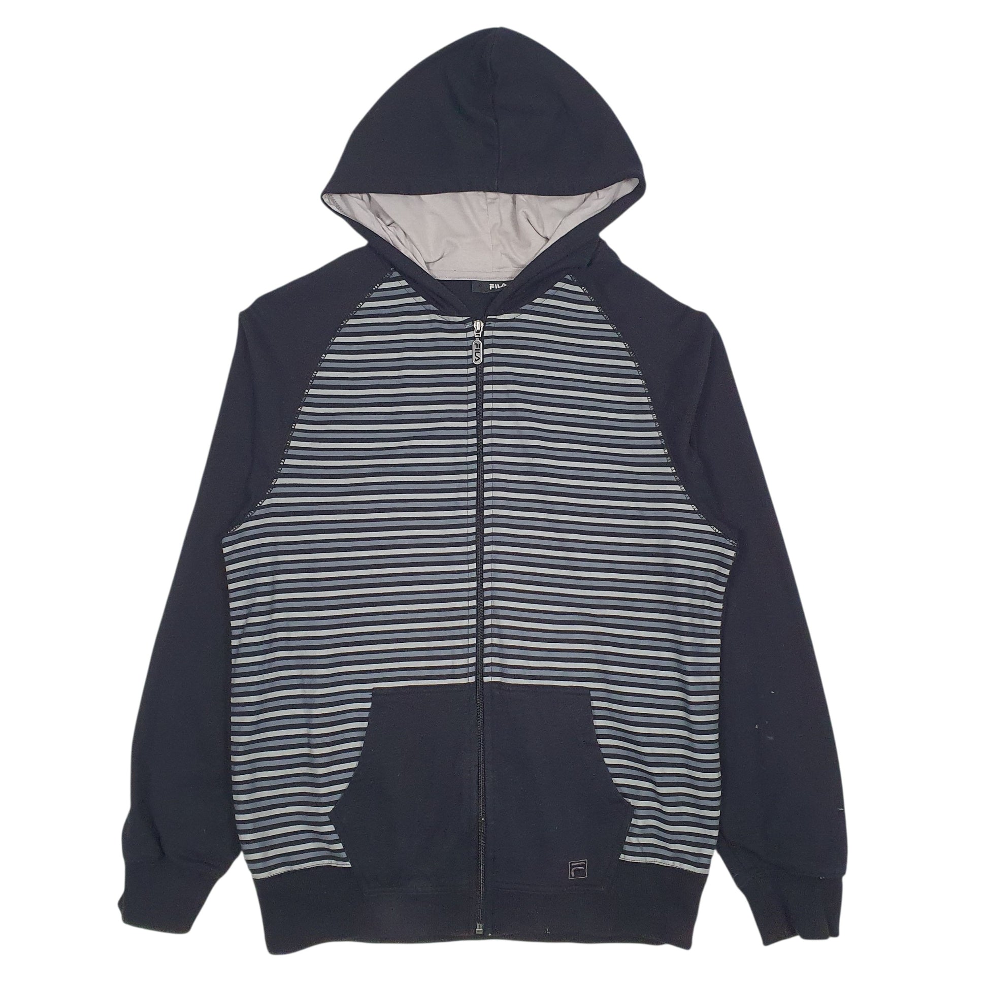 Mens Black Fila  Full Zip Jumper