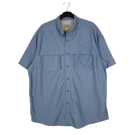 Mens Blue L.L.Bean Walking Hiking Short Sleeve Shirt