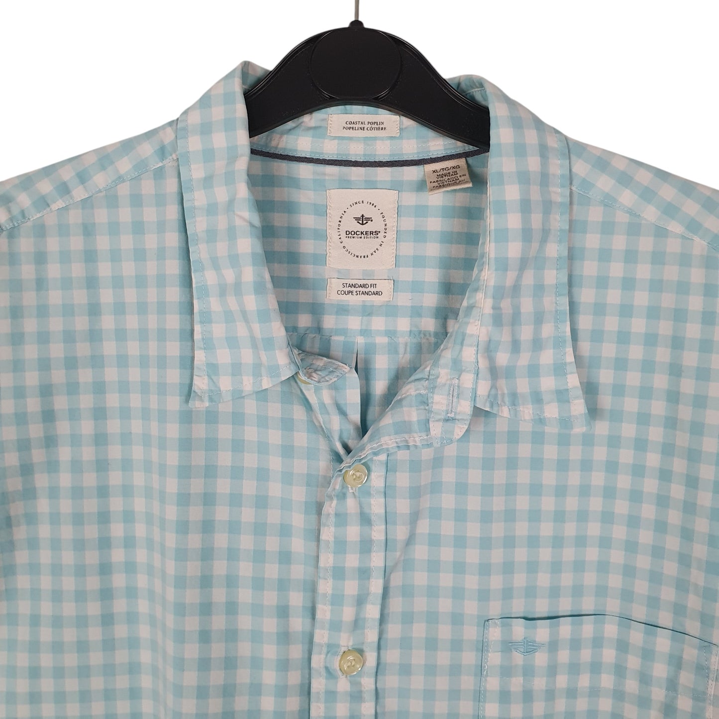 Mens Blue Dockers Coastal Poplin  Shirt