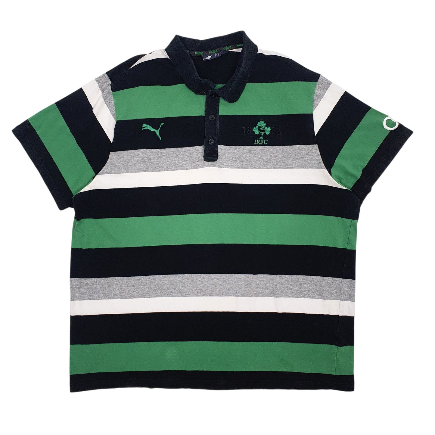 Mens Green Puma IRFU Short Sleeve Polo Shirt