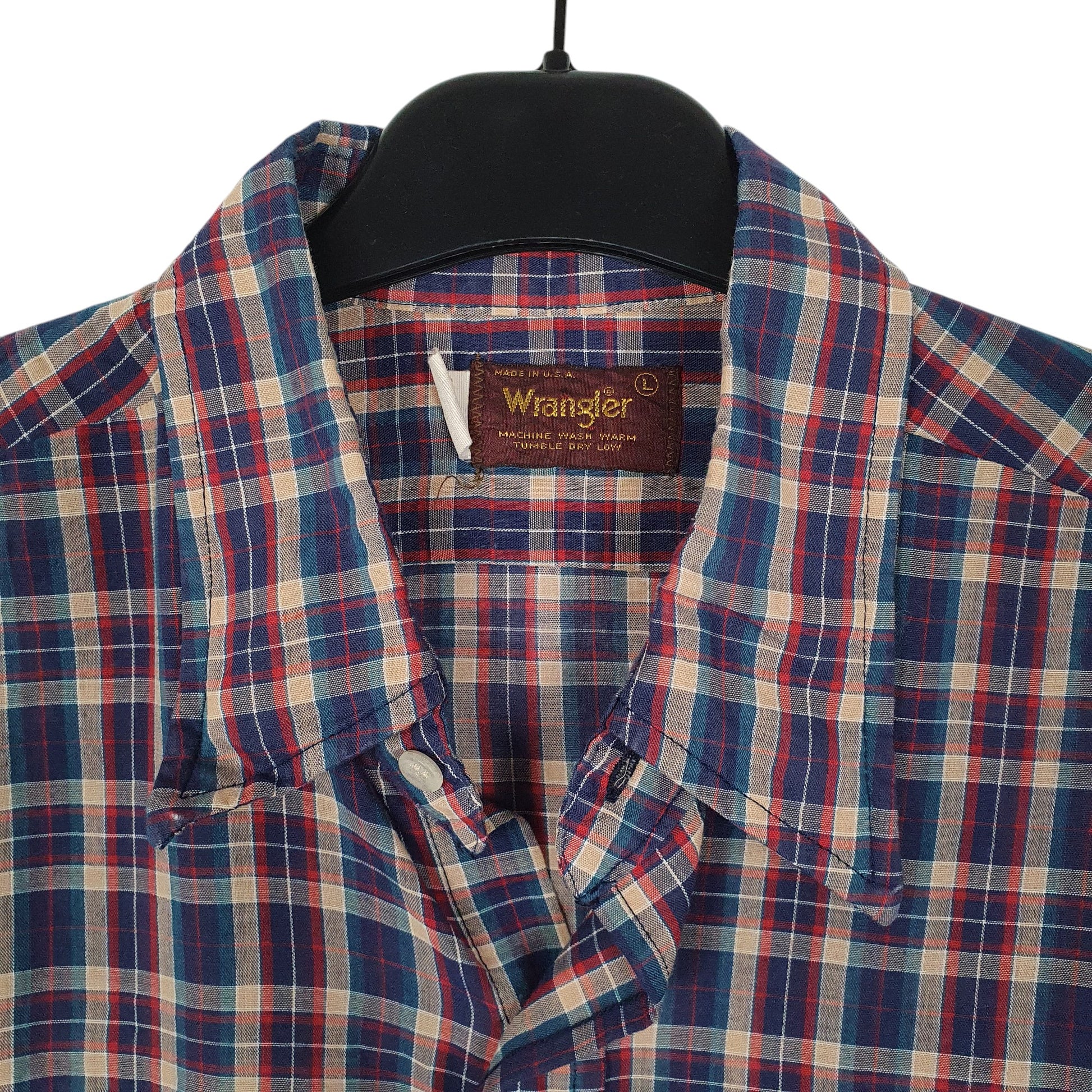 Mens Navy Wrangler Vintage 80s  Shirt