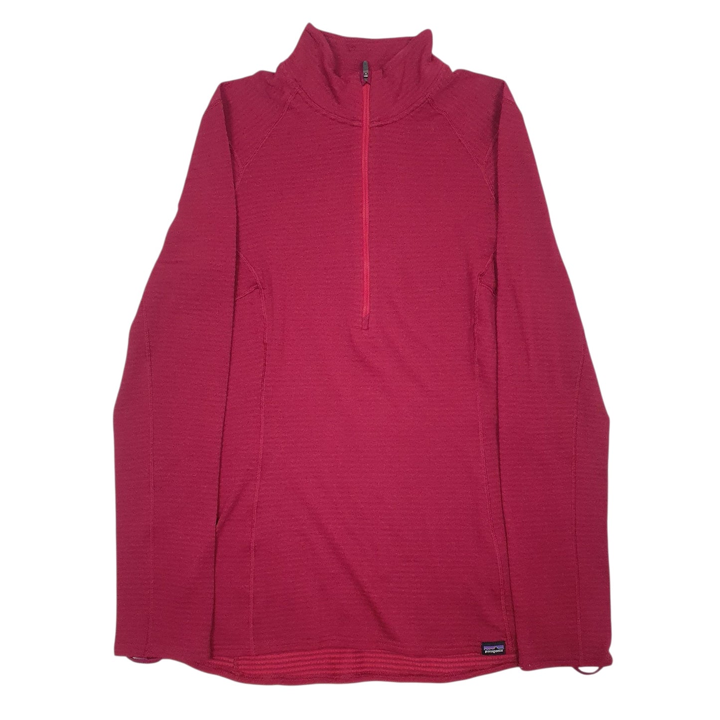 Womens Burgundy Patagonia Capilene Polar Tec Quarter Zip Jumper