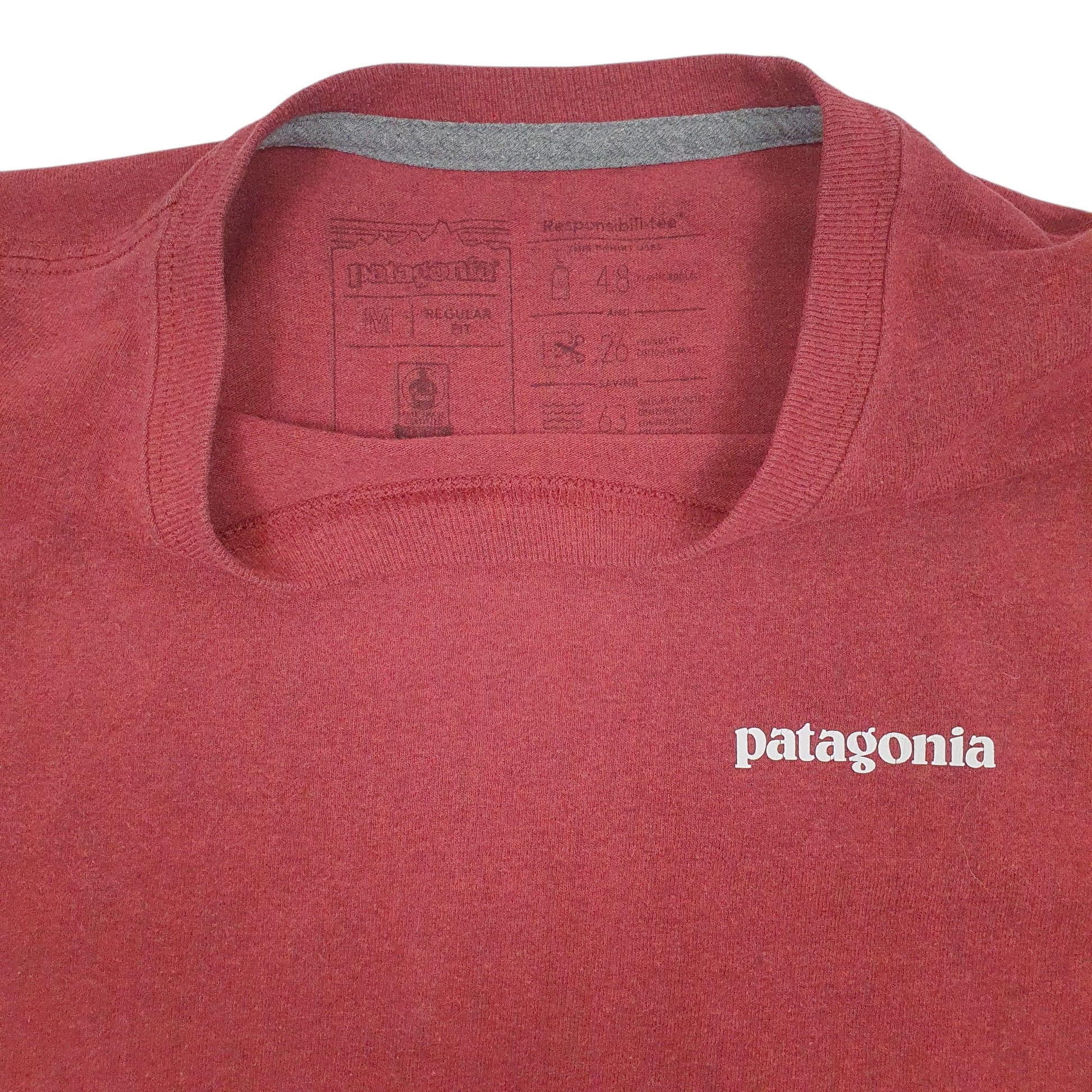 Mens Burgundy Patagonia   T Shirt