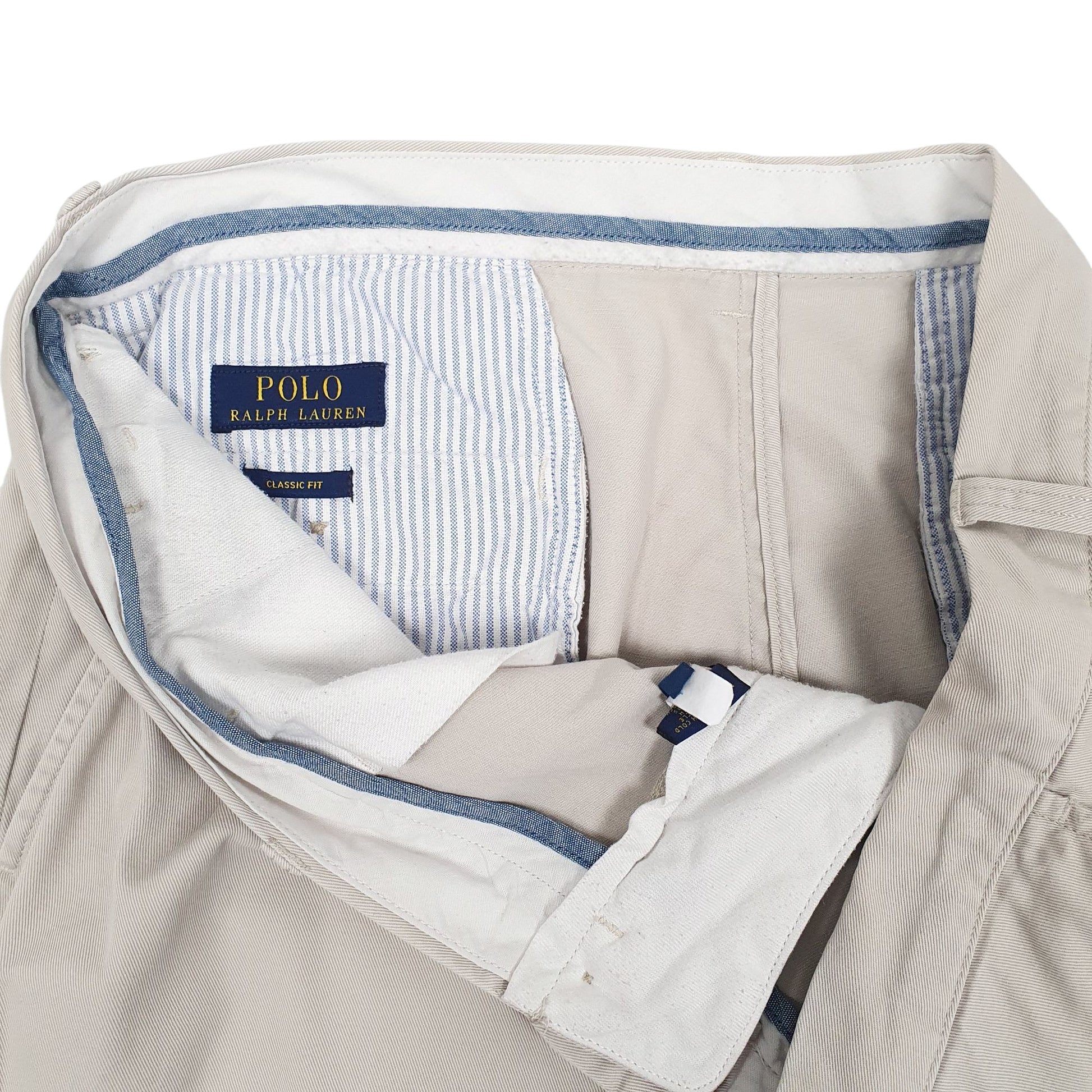 Mens Cream Polo Ralph Lauren Classic Fit  Trousers
