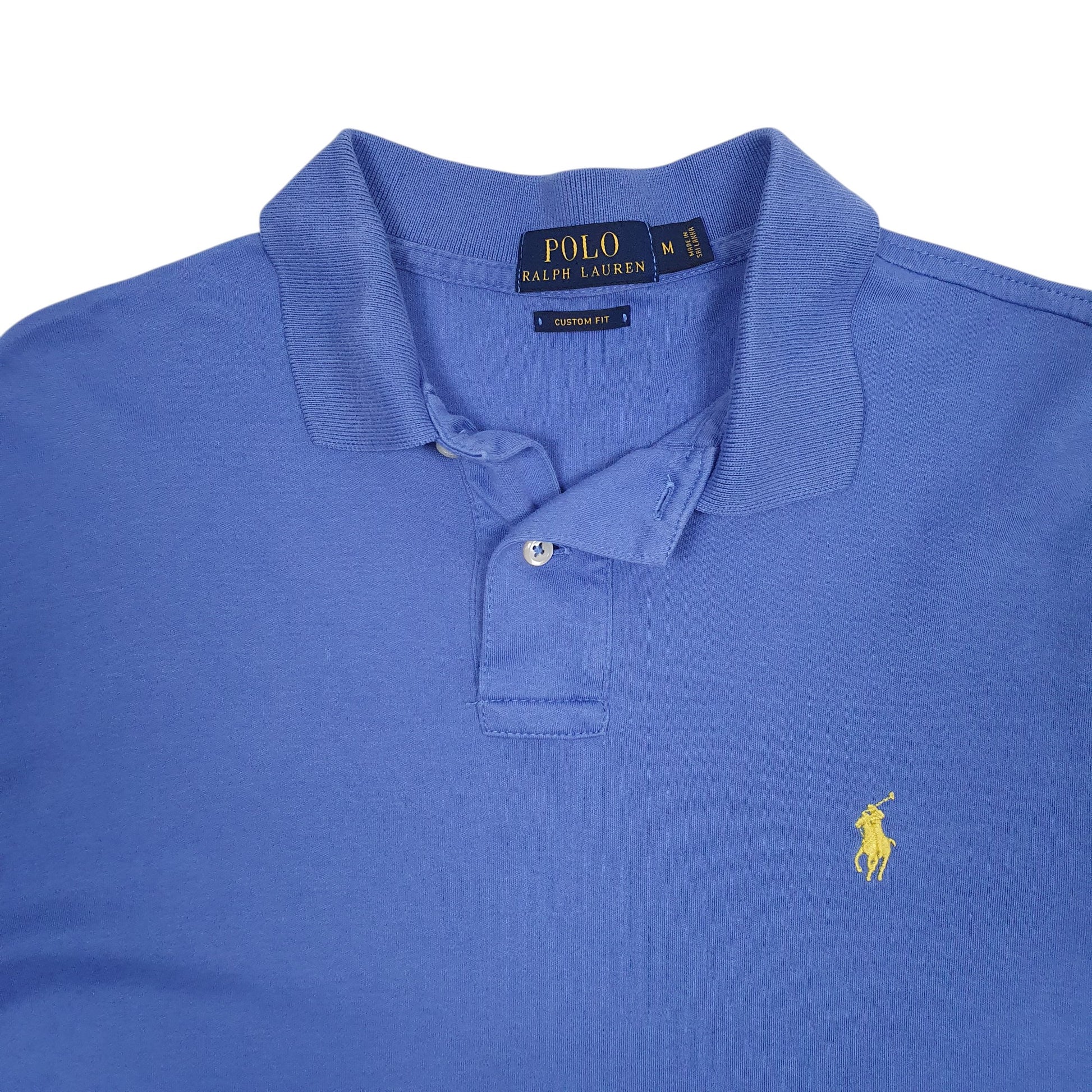 Mens Blue Polo Ralph Lauren Custom Fit  Polo Shirt