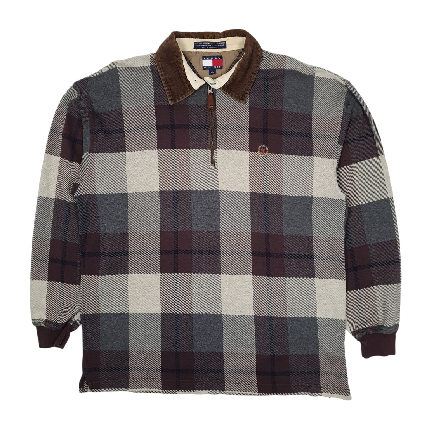 Mens Brown Tommy Hilfiger Vintage 00s Quarter Zip Jumper