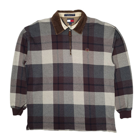 Mens Brown Tommy Hilfiger Vintage 00s Quarter Zip Jumper